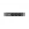 Toitejaotusseade LANBERG PDU-03E-0200-BK — 1U, 3x tüüp E pistikupesa, 220–250 V, 16 A, 2 m kaabel, must