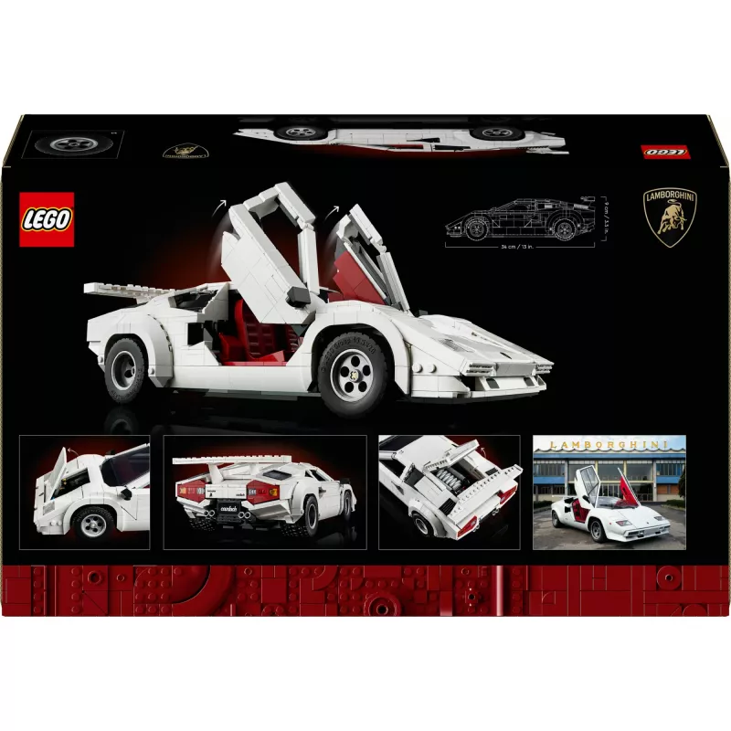 LEGO Icons ehituskomplekt Lamborghini Countach 5000 Quattrovalvole 10337 — eksponeerimismudel, 1506 tükki, 340×90×160 mm