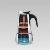 Moka pot Maestro MR-1660 0,2 L roostevabast terasest pliidil kasutatav kohvimasin, 4 tassi, must käepide
