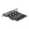 Delock PCI Express x1 kaart 4 x välise USB Type-A pesaga SuperSpeed USB