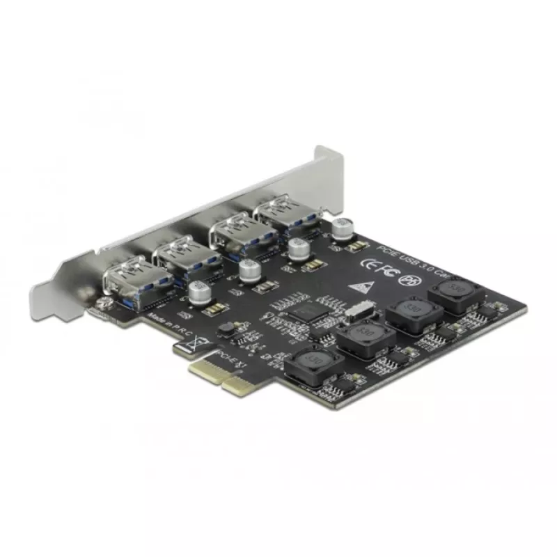 Delock PCI Express x1 kaart 4 x välise USB Type-A pesaga SuperSpeed USB