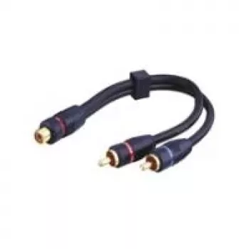 Wentronic Goobay RCA-adapterkaabel, must, 0,2 m – RCA-pistikupesa > 2x RCA-pistik (heli vasak/parem) (50375)