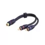 Wentronic Goobay RCA-adapterkaabel, must, 0,2 m – RCA-pistikupesa > 2x RCA-pistik (heli vasak/parem) (50375)