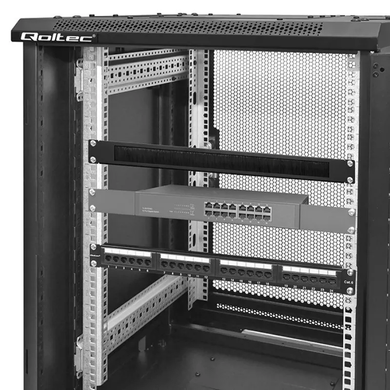 Qoltec 54513 19" Racki harjasiin, 1U
