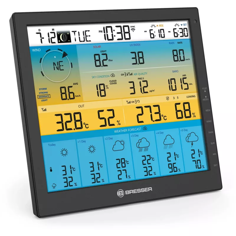 Digitaalne ilmajaam Bresser Optics 7003220 Must LCD Wi-Fi