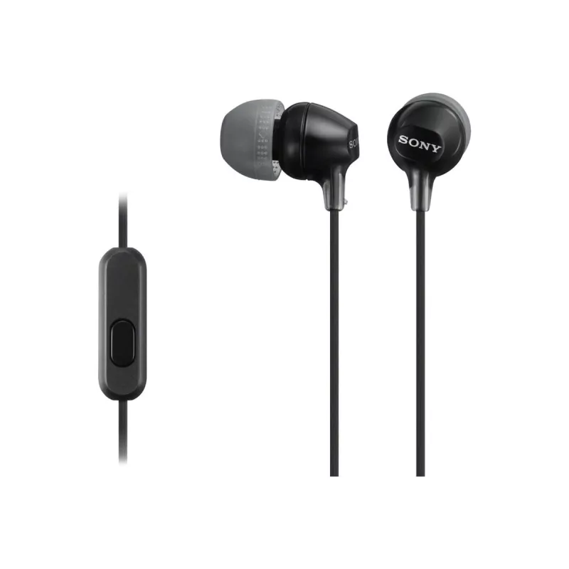 Sony MDR-EX15AP, juhtmega, 8 - 22000 Hz, kõned/muusika, 3 g, peakomplekt, must