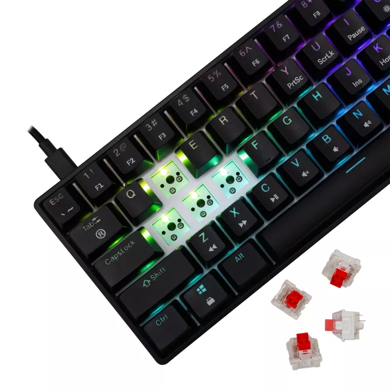 Mehaaniline mänguklaviatuur White Shark Shinobi-2 punaste lülititega, must, US-paigutus