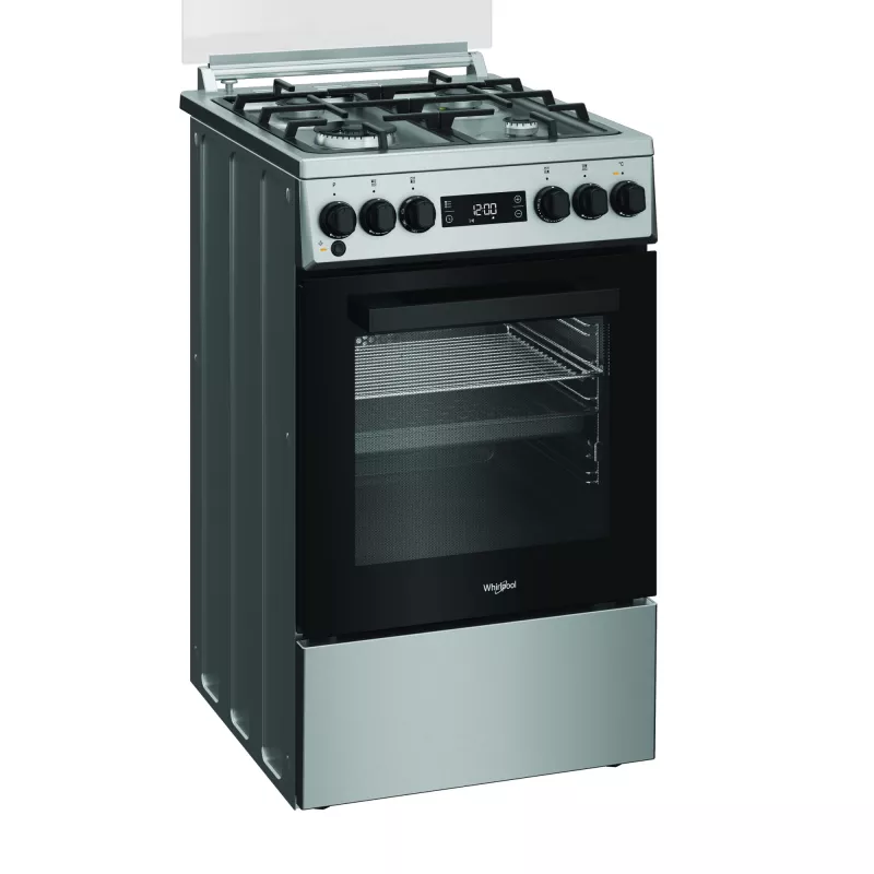 Whirlpooli pliit | W5G8LMSWTX | Pliidi tüüp Gaas | Ahju tüüp Elektriline | Roostevaba teras | Laius 50 cm | Sügavus 60 cm | 60 L