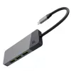 USB Type‑C jaotur roheline Cell HUBGC01 — 7 porti: 3×USB‑A 3.2 Gen 1, 1×USB‑C 3.2 Gen 1, HDMI, microSD+SD mälukaardilugeja — hõbedane