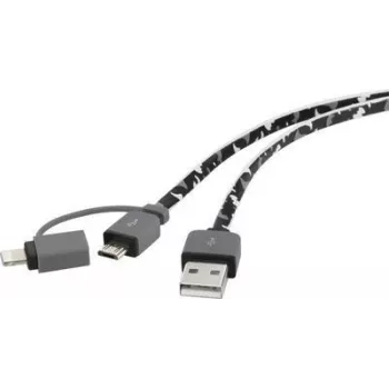 USB-kaabel Renkforce RF4145364 — USB 2.0, USB-A kuni USB-Micro-B ja Apple Lightning pistikud