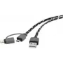 USB-kaabel Renkforce RF4145364 — USB 2.0, USB-A kuni USB-Micro-B ja Apple Lightning pistikud