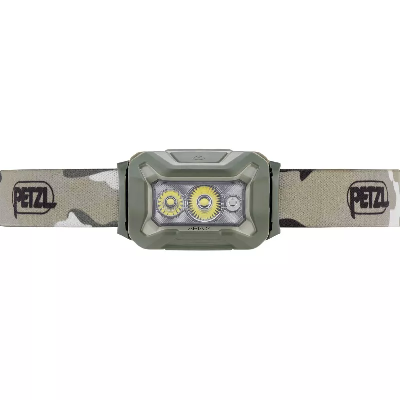 Pealamp PETZL Aria 2 rgb-desert — laetav 200 luumenit