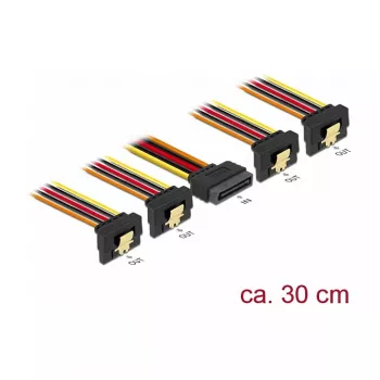 Sisemine toitekaabel DeLOCK 60167 0,3 m SATA 15-kontaktiline kuni 4 x SATA 15-kontaktiline