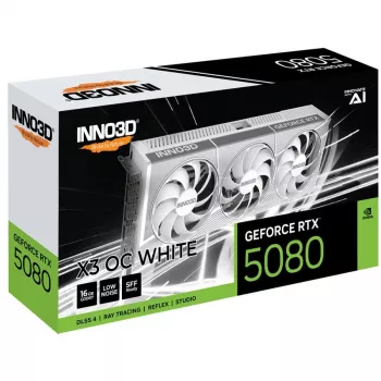 INNO3D GeForce RTX 5080 X3 OC White 16GB GDDR7 graafikakaart