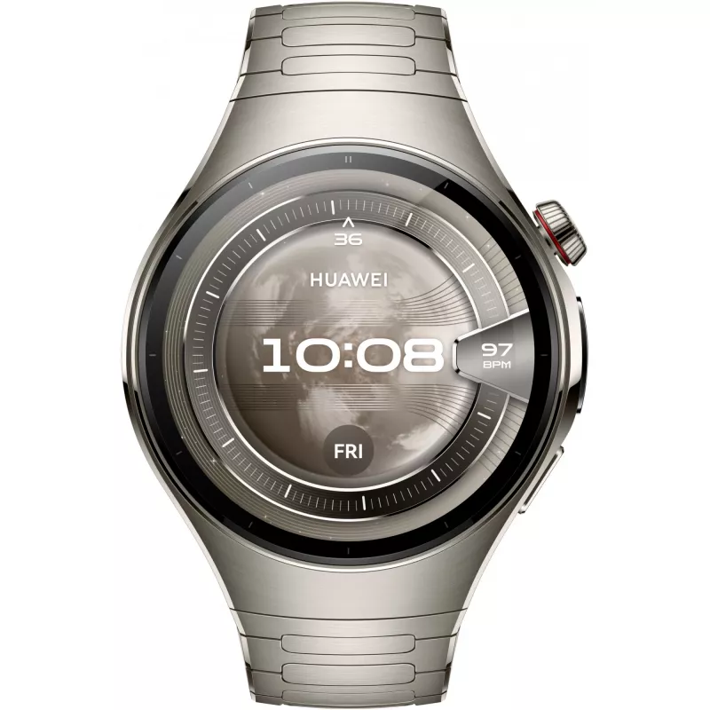 Nutikell HUAWEI WATCH 5, 1.5 tolli AMOLED, 466×466, 46 mm titaankorpus, Wi‑Fi, GPS, hõbedane
