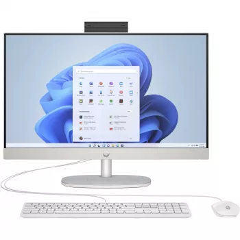 HP 24-cr0006ng - Kõik-ühes (terviklahendus) - Ryzen 5 7520U / 2,8 GHz - RAM 16 GB - SSD 512 GB - NVMe - Radeon 610M - 1GbE, Wi-Fi 6, Bluetooth 5.3 - WLAN: 802.11a/b/g/n/ac/ax, Bluetooth 5.3 - Windows 11 Home - valge