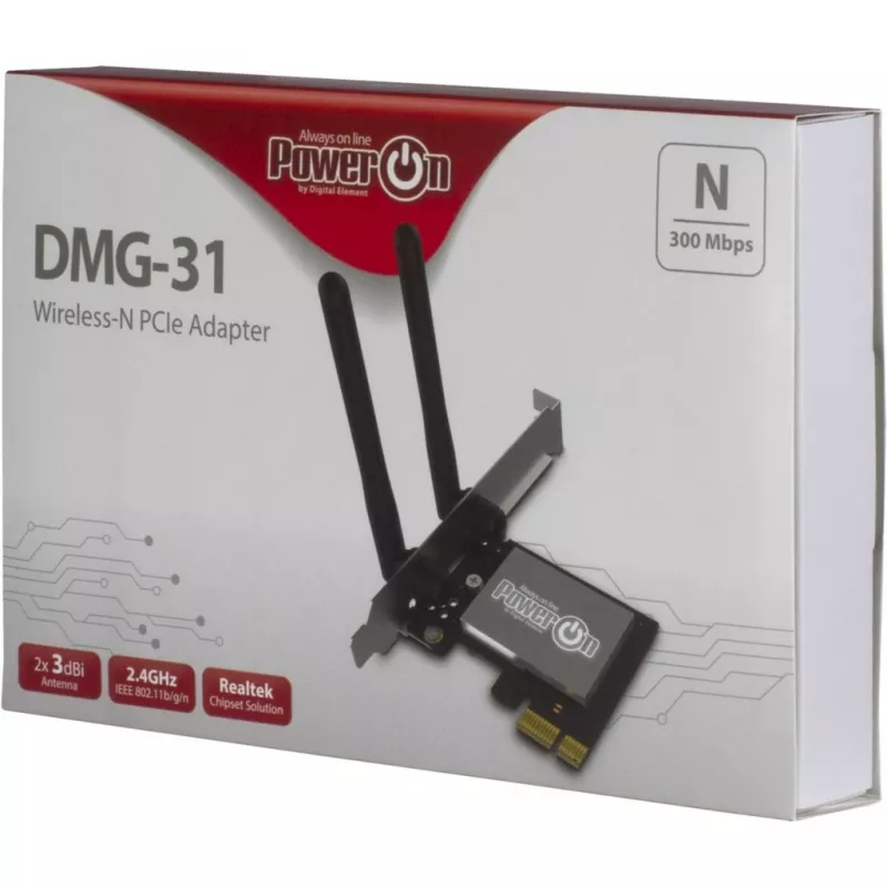 Inter-Tech DMG-31 - sisseehitatud - juhtmevaba - PCI Express - Wi-Fi - Wi-Fi 4 (802.11n) - 300 Mbit/s (88888147)
