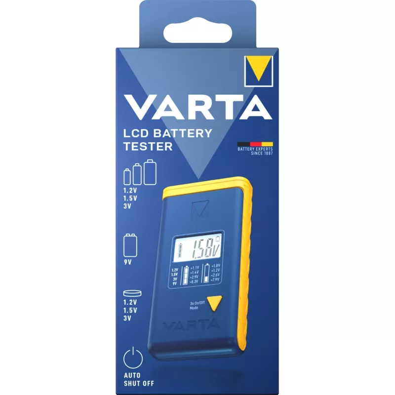 Akutesti Varta 00893 101 111 LCD digitaalne käeshoitav AA AAA 9V nööpelementide jaoks