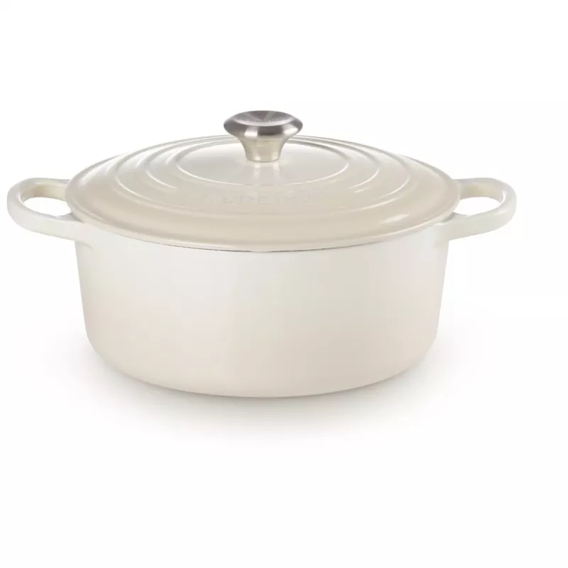 Le Creuset Signature Roaster round 26cm meringue (21177267164430)