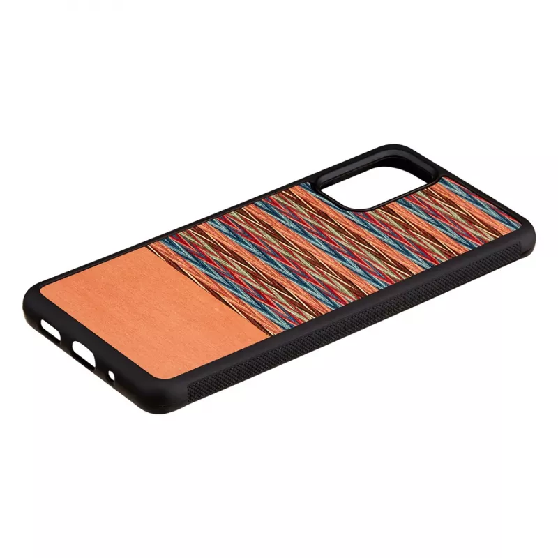 man and wood telefonikohver Samsung Galaxy S20+ jaoks — pruun ruudumuster musta äärisega