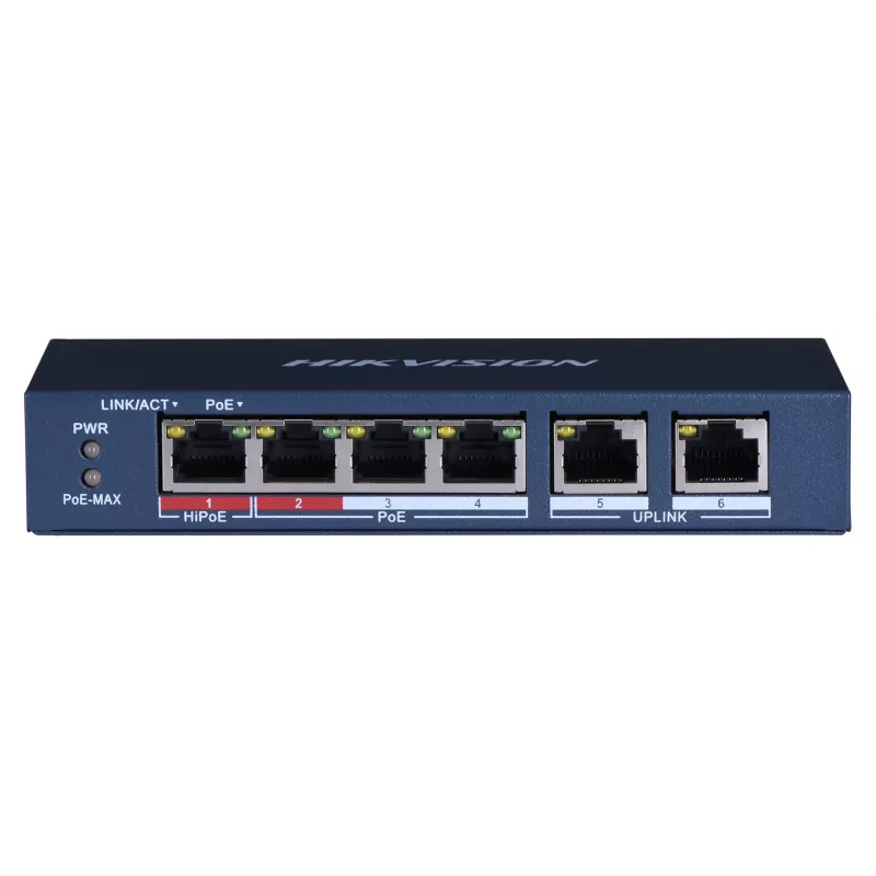 Hikvision DS-3E0106HP-E võrgulüli haldamata kiire Ethernet (10/100) PoE tugi sinine