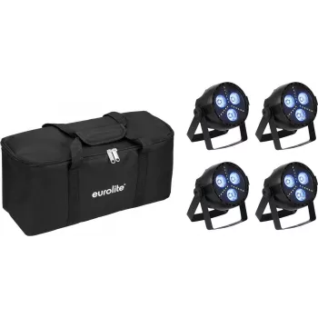EUROLITE 20000949 LED PAR valguse komplekt, 4x hübriidspot koos pehmekotiga
