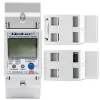 Qoltec 50882 Ühefaasiline elektrooniline energiatarbimise arvesti DIN-liistule | Wi-Fi | TUYA | 230V | LCD