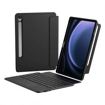 Klaviatuuriga ümbris puuteplaadiga Inateck N0064 Samsung Galaxy Tab S10 FE/S9 FE/S9 jaoks, must