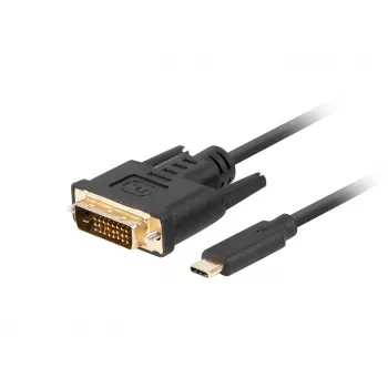 Video kaabliadapter LANBERG CA-CMDV-10CU-0030-BK, USB USB-C to DVI-D, 3 m, Must