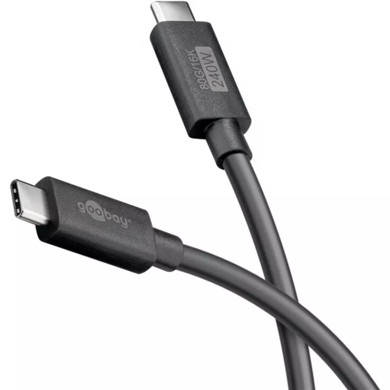 USB-C kaabel WENTRONIC USB4 Gen4 1,2m — toetab 16k@60Hz ja 4K@120Hz