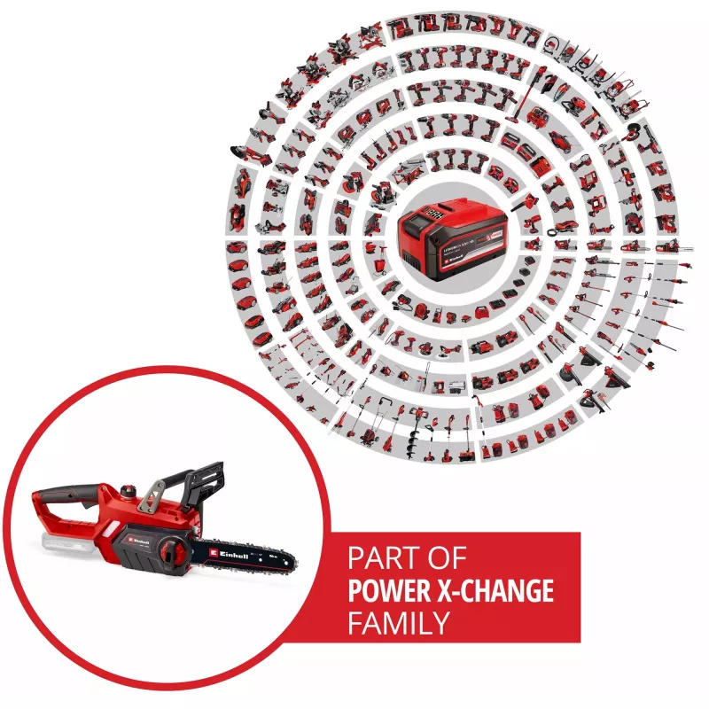 Einhell GE-LC 18 Li - Solo 4,3 m/s 18 V liitiumioon (Li-Ion) must - punane akukettsaag (4501761)