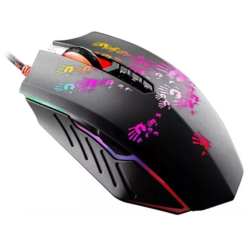 Mängurihiir A4Tech BLOODY A60 — optiline, mõlemakäeline, 6200 DPI, USB Type-A, 8 nuppu, must
