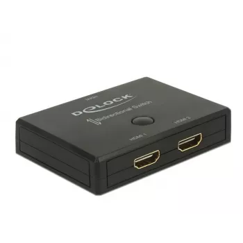 DeLock HDMI 2 - 1 lüliti kahesuunaline 4K 60 Hz - Video/Audio lüliti - 2 x HDMI - Lauapealne