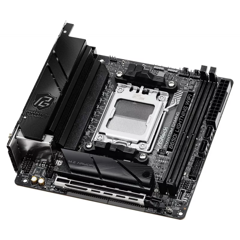Mini-ITX emaplaat ASRock B650I Lightning WiFi — AMD B650, Socket AM5, DDR5, 2 DIMM (max 96 GB), Wi‑Fi 6E, 2.5Gb LAN