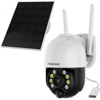 IP-valvekaamera Foscam B4 Dome 4 MP (2560×1440), Wi‑Fi 2,4 GHz, IP65, Päike + Aku 5000 mAh, 355° pööre, 90° kallutus