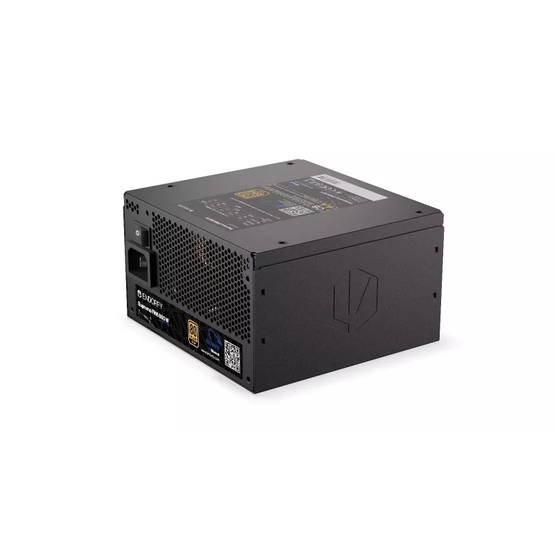 Toiteplokk ENDORFY Supremo FM6 850 W, 24-kontaktiline ATX, täielikult modulaarne, 80 PLUS Gold, 120 mm ventilaator, must