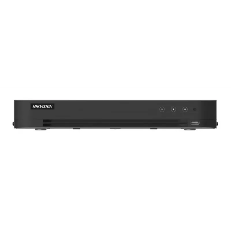 DVR Hikvision Pro seeria 8-kanaliline 5 MP 1U H.265 AcuSense, 8 sisendit, Gigabit Ethernet, 12 TB kõvaketas, 12 V, 24 W