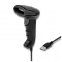 Pihuarvuti vöötkoodilugeja QOLTEC 50866 — 1D laserskanner, USB juhtmega, 600 mm lugemiskaugus, must, 161,5×88×77 mm
