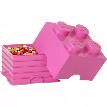 LEGO hoiustamistellis 4 40031739 roosa – plastikust virnastatav hoiustamistellis väikeste esemete jaoks