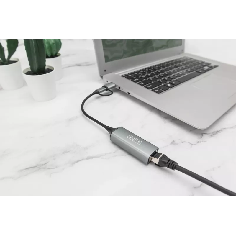 USB USB-C Gigabit Etherneti adapter Digitus DN-3028