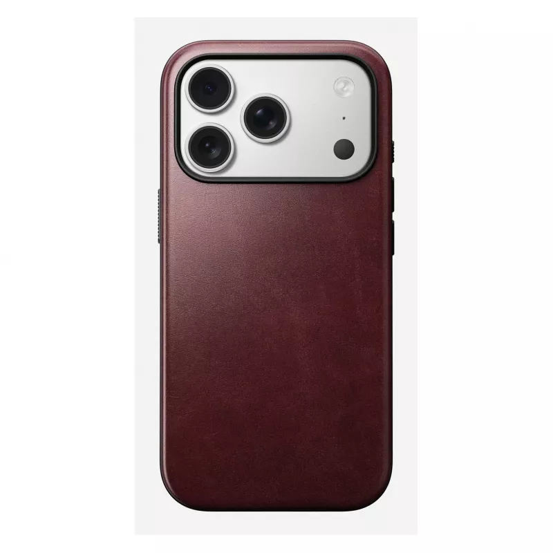 Mobiiltelefoni ümbris Nomad Modern Leather ümbris iPhone 17 Pro'le, nahk + TPU + PC, sobib 16 cm (6.3 tolli) ekraanile, Bordeaux