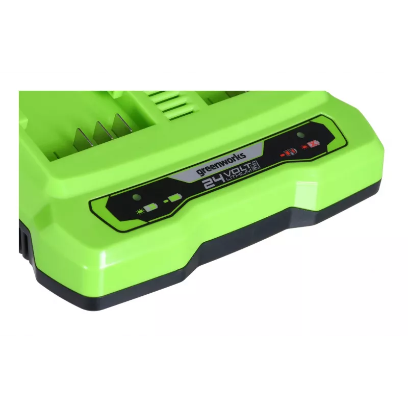 Akulaadija GreenWorks G24X2UC2 kahepesaline 24 V Li-Ion, 4 A, 2-elemendiline, kiirlaadimine