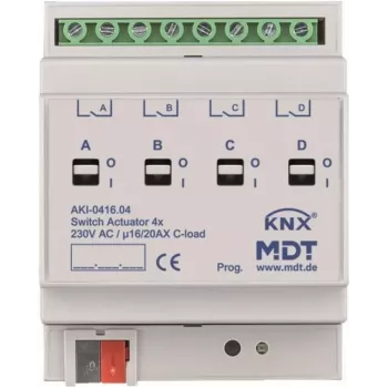 MDT AKI-0416.04 lülitusajam 4-kanaliline 4TE REG 16/20A 230VAC C-Last Industrie 200µF (AKI-0416.04)