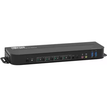 Eaton Tripp Lite seeria HDMI USB KVM-lüliti 4-pordiline 4K 60 Hz HDR HDCP 2.2 IR USB-jagamine – KVM-/audio-/USB-lüliti – 4 x KVM/audio/USB – 1 kohalik kasutaja – lauaarvuti (B005-HUA4)