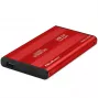 HDD/SSD korpus QOLTEC 51860 2,5-tollistele SATA III draividele, USB Type-A, 5 Gbit/s, alumiinium, punane