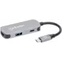 Manhattan 130707 Sülearvuti dokkimisjaam ja pordireplikaator Juhtmega USB 3.2 Gen 1 (3.1 Gen 1) Type-C Alumiinium (130707)