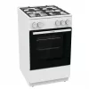 Vabalt seisev gaasipliit ahjuga Gorenje GG5A10WFFM — 4 põletiga pliidiplaat, 70 l ahi, emailitud pealispind, valge