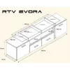 Cama TV-alus EVORA 200 must/valge läikiv