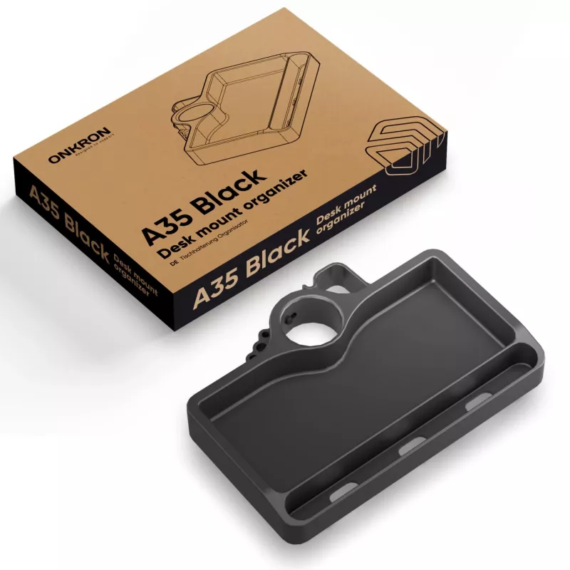 Riiul ONKRON A35, must ABS-plast, 190×105 mm, 160 g