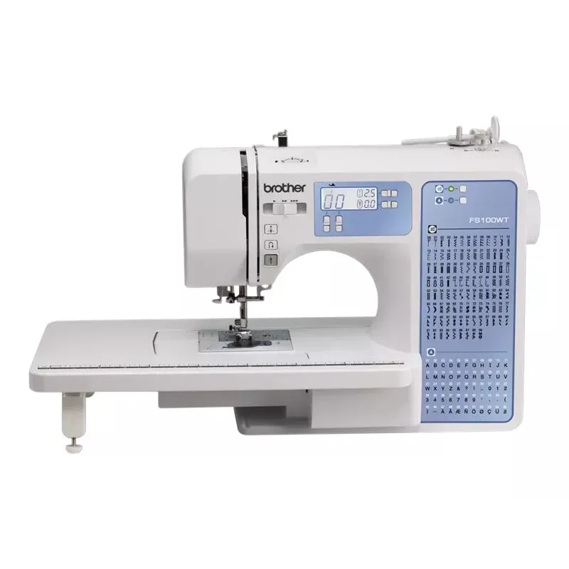 Õmblusmasin Brother FS100WT — 100 õmblusmustrit, 850 pööret minutis, 7 mm õmbluspiste laius, automaatne nõelalõngastaja, LCD